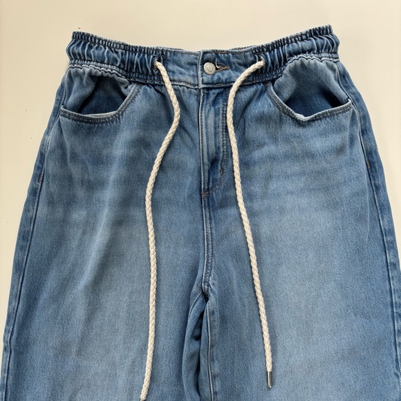 LOFT Women's High Waist High Rise Tie Front Lyocell Wide Leg Jeans Size 4 or 27 - Picture 3 of 11